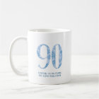 Blue 90th Birthday Party Favor Mug 3 Photo