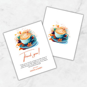 Blue A Baby is Brewing Baby Shower Thank You Card