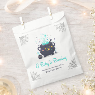Blue A Baby is Brewing Halloween Baby Shower  Favour Bag