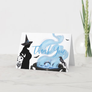 Blue A Baby is Brewing Halloween Baby Shower Thank You Card