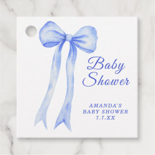 Blue a Bow It's a Boy Baby shower Favour Tags