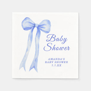 Blue a Bow It's Boy Baby shower Napkin