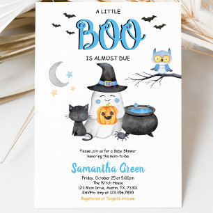 Blue A Little Boo Baby Shower Invitation