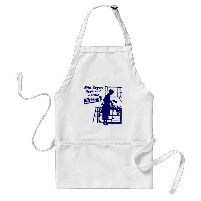 Blue "A LITTLE WITCHCRAFT" Apron (Front)