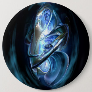 Blue Abstract 6 Inch Round Button