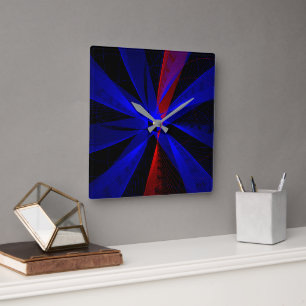 Blue Abstract Accent Wall Clock