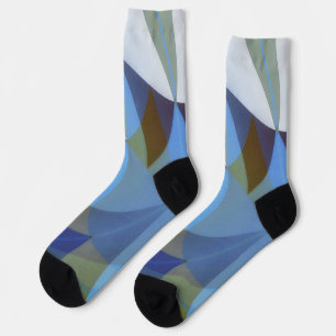 Blue Abstract Art Crazy Socks
