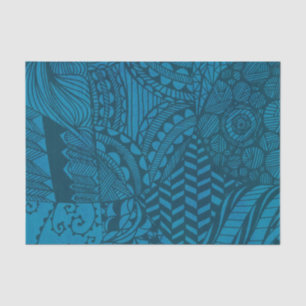 Blue Abstract Art Pattern Tissue Paper