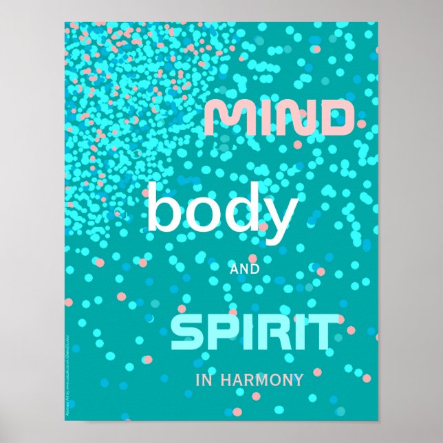 Blue Abstract Art Spa Zen Poster (Front)
