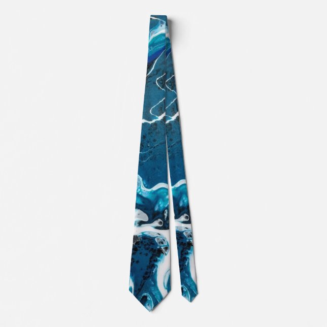Blue Abstract Art Tie (Front)