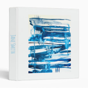 Blue abstract art watercolor icicles  binder