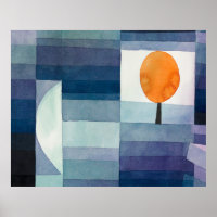 Blue Abstract Autumn Paul Klee Watercolor