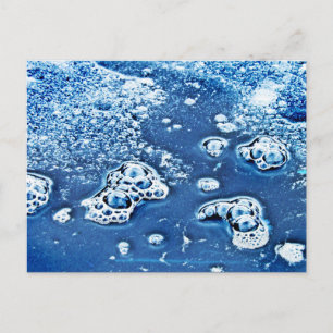 Blue Abstract Bubbles Water and Ice Postcard