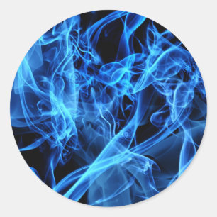 Blue Abstract Classic Round Sticker