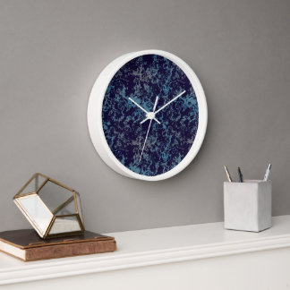 Blue Abstract  Clock