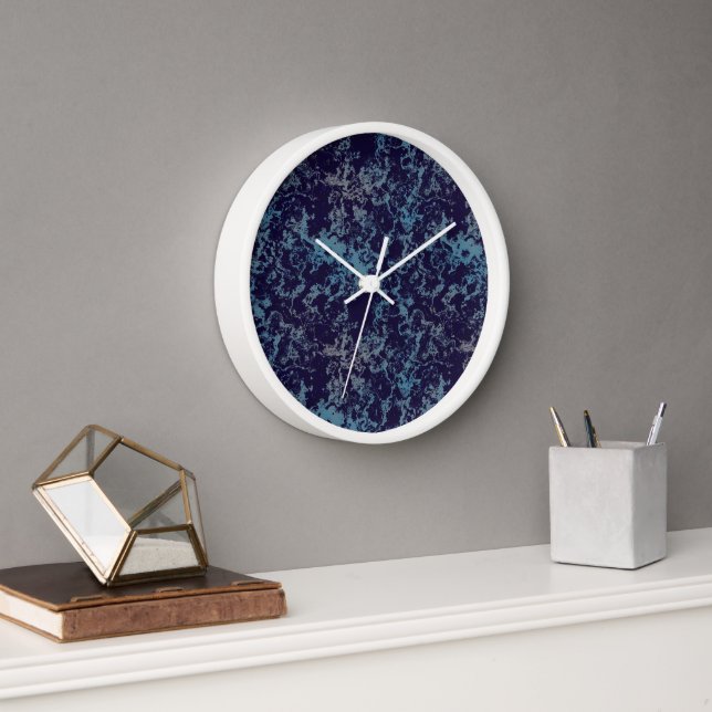 Blue Abstract  Clock (Office)