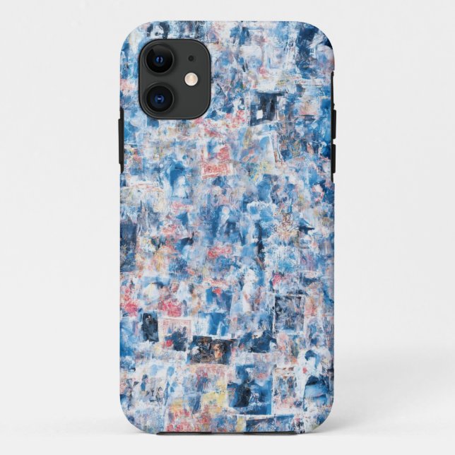 Blue Abstract Collage Mobile Case (Back)