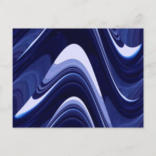Blue Abstract Contemporary Modern Art Postcard