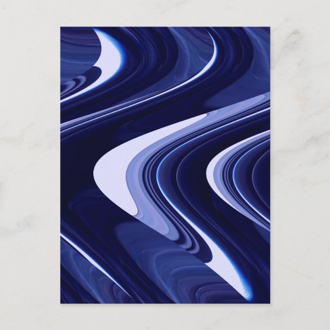 Blue Abstract Contemporary Modern Art Postcard (Front)