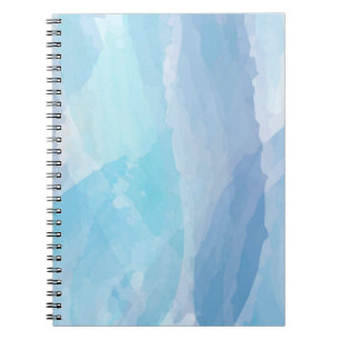 Blue, abstract, cool water color brush stroke art notebook
