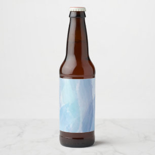 Blue, abstract, cool water colour brush stroke art beer bottle label