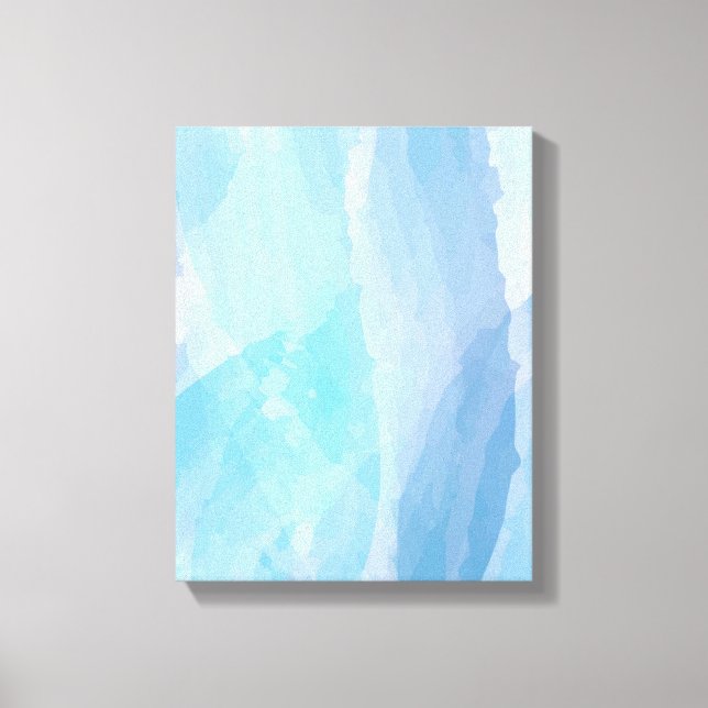 Blue, abstract, cool water colour brush stroke art canvas print (Front)