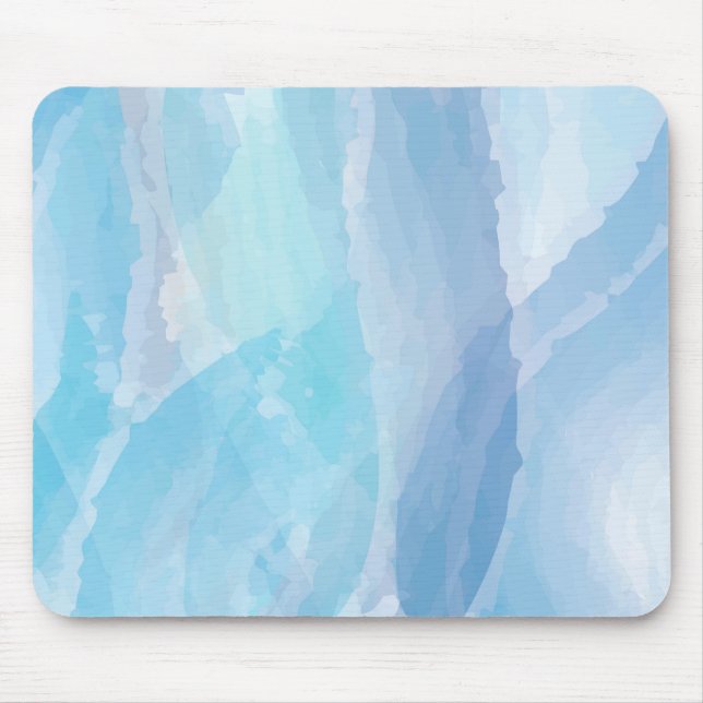 Blue, abstract, cool water colour brush stroke art mouse pad (Front)
