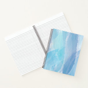 Blue, abstract, cool water colour brush stroke art notebook
