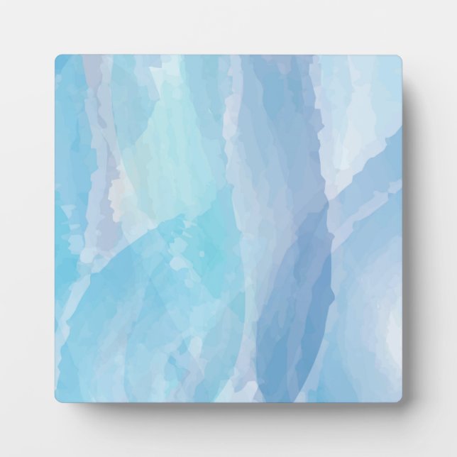 Blue, abstract, cool water colour brush stroke art plaque (Front)