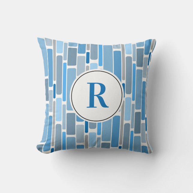 Blue abstract design. Customizable. Throw Pillow (Front)