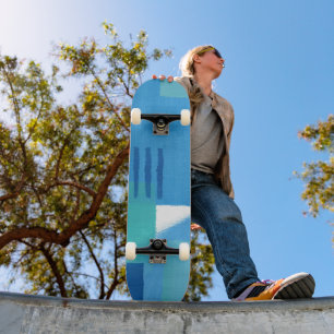 Blue Abstract Design demi-cornemuse Skateboard