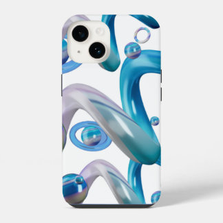 Blue Abstract Designs Mobile Lovers iPhone 14 Case