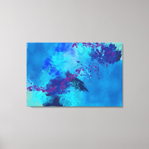 Blue abstract digital painting canvas print