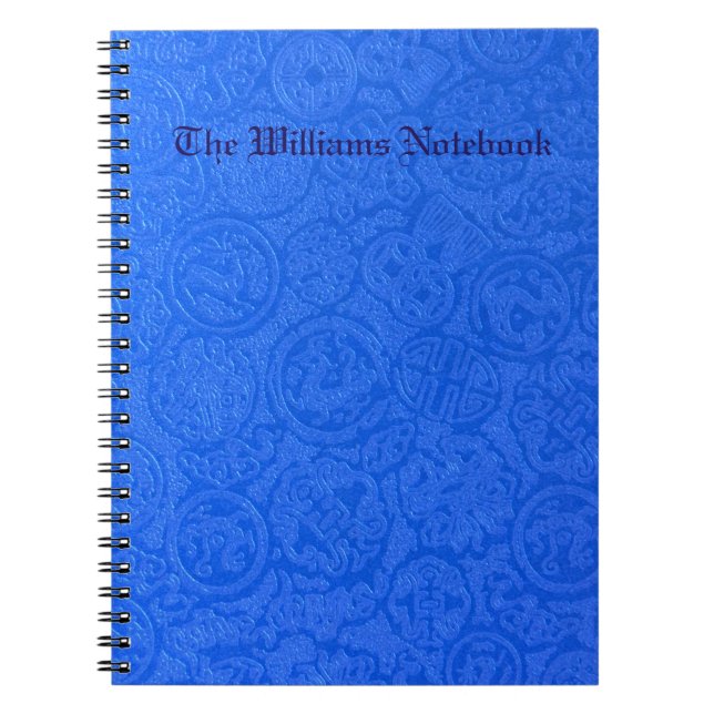 Blue Abstract Doodle Pattern Notebook (Front)