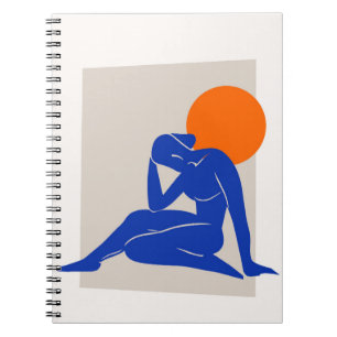 Blue Abstract Figure Notebook