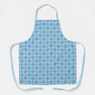 Blue Abstract Floral Pattern  Apron