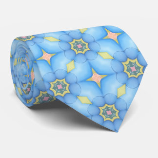 Blue Abstract Floral Pattern Tie