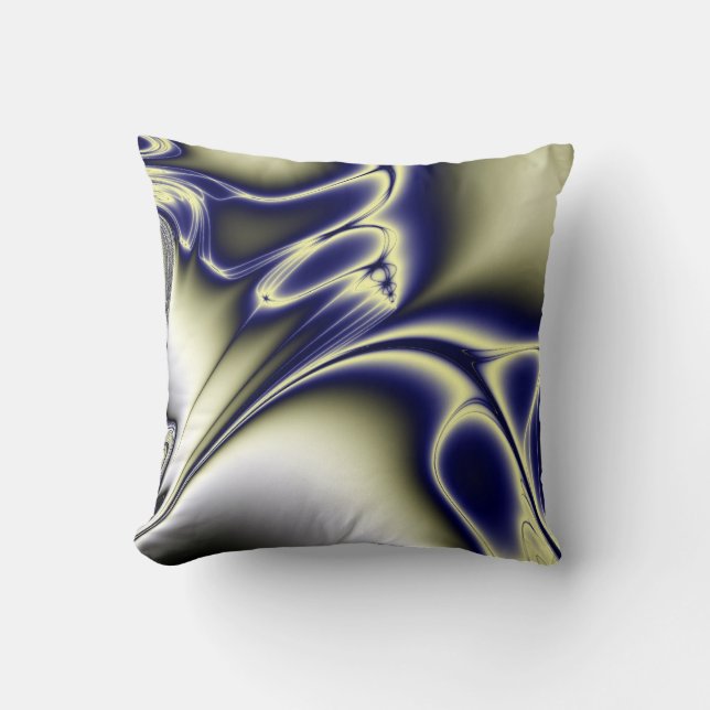 Blue Abstract Flow American Mojo Throw Pillow (Front)