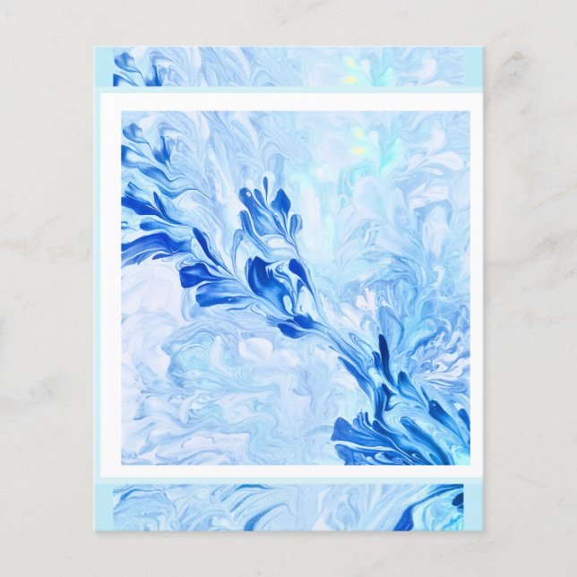 Blue Abstract Flowers  (Front)