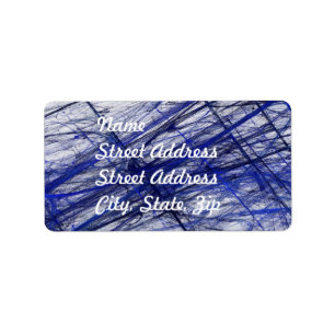 Blue Abstract Fractal Address Sticker