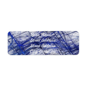 Blue Abstract Fractal Return Address Sticker