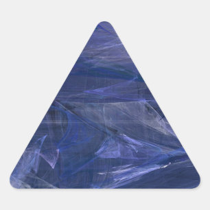 Blue Abstract Fractal Triangle Sticker