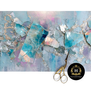 Blue Abstract Furniture Decoupage Tissue Paper