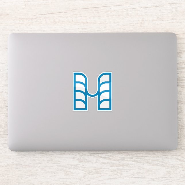 Blue Abstract Geometric M  (Computer)