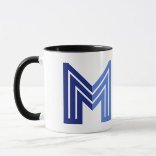 Blue Abstract Geometric M Mug
