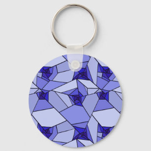 Blue Abstract Geometric Pattern Keychain