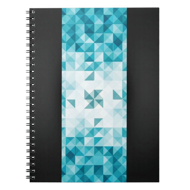 Blue Abstract Geometrical Background Template Notebook (Front)