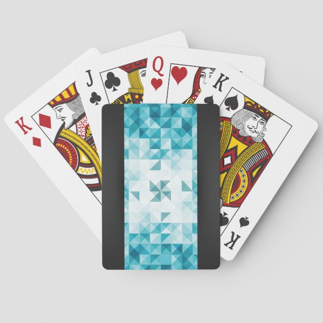 Blue Abstract Geometrical Background Template Playing Cards (Back)