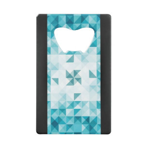 Blue Abstract Geometrical Background Template Wallet Bottle Opener