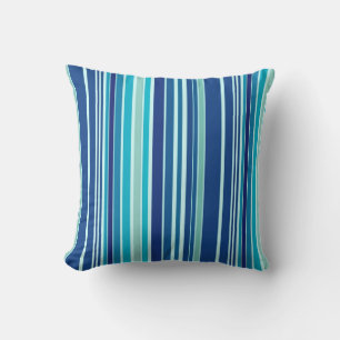 Blue abstract graphic design background stripes throw pillow